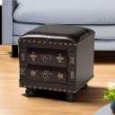 Baxton Studio Ottomans, One Size, Dark Brown, 15.8"D x 15.8"W x 17.5"H, 
Traditional Antique Inspired storage ottoman
Constructed from MDF wood in a distressed finish
