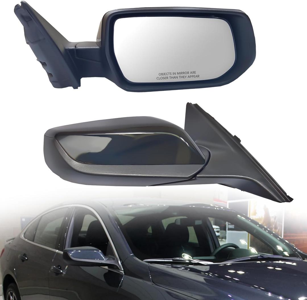 Passenger Right Side View Mirror Assembly Compatible with 2016-2022 Chevy Malibu L & LS Models Side View Mirror Without Turn Signal Light Non-Heated Manual Folding (3 Pins-Passenger Right Side)