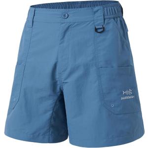 BASSDASH Men's Fishing Shorts UPF 50+ Water Resistant Quick Dry Hiking Cargo Shorts with Multi Pocket (Blue, S)