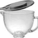 Glass Bowl for KitchenAid Stand Mixer,5 Quart,Glass Mixing Bowl Replacement for KitchenAid 4.5 and 5 Quart Tilt-Head Stand Mixers with Measurement Markings