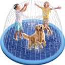 Raxurt Non-Slip Splash Pad for Kids and Dog, 67'' Splash Pad Thicken 0.58mm Toddler Baby Splash Sprinkler Pad Dog Pool Summer Outdoor Water Toys for Boys Girls