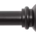 Kenney Chelsea Ball End Window Curtain Rod - Adjustable 28 to 48 Inches, Extendable Set, Black