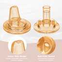 yanyoyo Sippy Spout Nipple for Wide Neck Baby Bottle, Natural Silicone Anti Colic Sippy Cup Nipples, 6 Months+, 4 Counts (Spout Nipple-Brown)