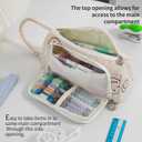 Large Pencil Case Pouch Pencil Bag Corduroy Capacity Pen Case Stationery Bag School College Office Organizer for Teens Girls Adults Student Kids (D-Blue)