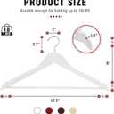 TECHMILLY 20 Pack Solid Wooden Suit Hangers, Heavy Duty Coat Hangers for Closet, Smooth Finish Clothes Hangers with 360 Swivel Hook & Non Slip Pant Bar & Cut Notches for Shirt, White