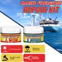 2 x Marine Fiberglass Repair Kit for Boats, Gelcoat Repair Kit for Boats with Waterproof Epoxy Filler, Easy DIY Solution for Fixing Holes, Chips, Cracks and Scratches, Above-Waterline Use