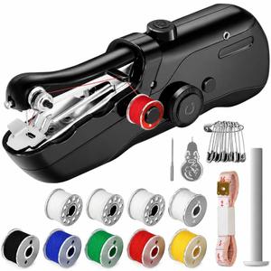 Handheld Sewing Machine,Cordless Mini Portable Sewing Machine for Beginners | Electronic Small Mending Machine for Quick Stitching, Hemming, & DIY Crafts (Black)