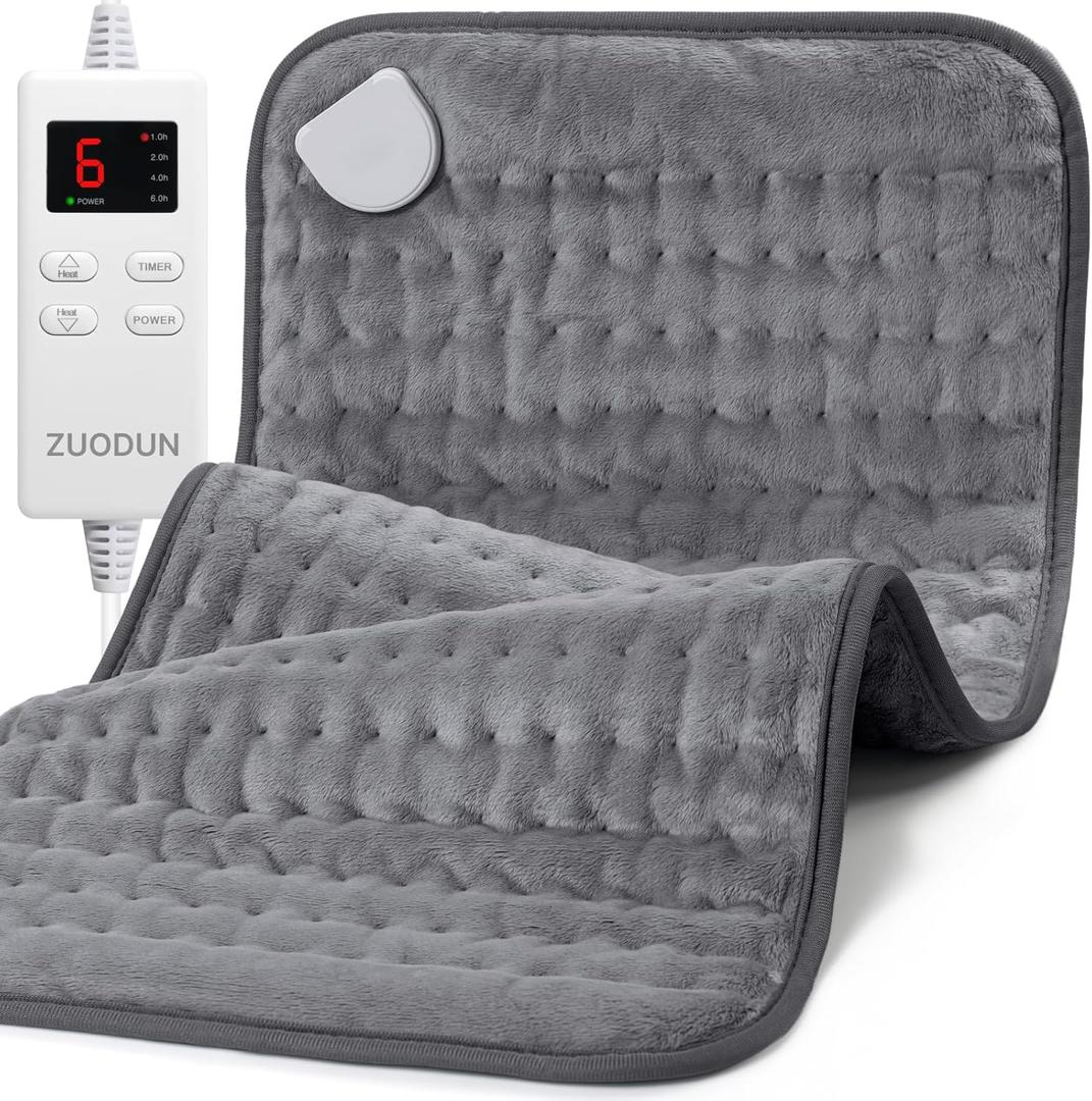 Heating Pad for Back, Neck, and Shoulder Pain Relief, Electric Heat Pad with 6 Heat Levels, Moist Heat Option, Auto Shut-Off, Birthday Christmas Gifts for Women Men Mom Dad Grandma, Gifts for her