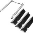 Grill Burner Tubes & 7635 Flavorizer Bars for Weber Spirit GS4 I & II 200 Series, Grill Replacement Parts for Spirit E/S-200 210 220, 15.3" Porcelain Steel Grill Parts for Weber GS4, 67045 69796