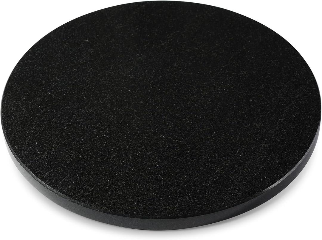Black Marble Lazy Susan for Kitchen Counter, 16'' Marble Turntable for Dinning, Lazy Susan Organizer for Cabinet, Serving Rotation Spinning Tabletop Organizer Swiveling, Spice Rack Storage