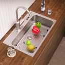 Slideep Sink Protectors for Kitchen Sink, Sink Grate Grid for Bottom of Sink, Metal Sink Rack, Bottom Basin Rack, Stainless Steel, 28.9"L X 14.3"W