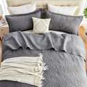 Oversized King Quilt 128x120, California King Bedspread with 2 Pillow Shams, Ultrasonic Quilting Floral Pattern Soft Microfiber Lightweight Extra Large Bedspread, Dark Grey