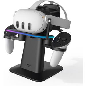 KIWI design Charging Dock for Meta Quest 3S, Quest 3, Quest 2 or Quest Pro, Vertical Charging Stand, Accessories Made for Meta