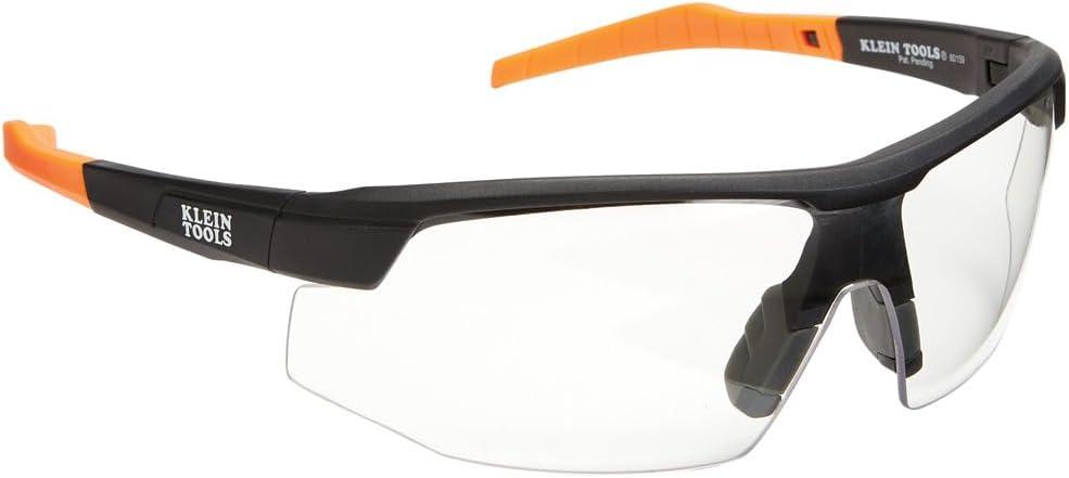 KLEIN TOOLS 60159 Safety Glasses, PPE Protective Eyewear with Semi Frame, Scratch Resistant and Anti-Fog, Clear Lens