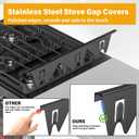 Stove Gap Covers Stainless Steel, Stove Gap Filler Extendable Length 13.8" to 27.5", Width 0.79" Oven Gap Filler, Heat Resistant Guard Between Stove Top & Counter (2 Pack)