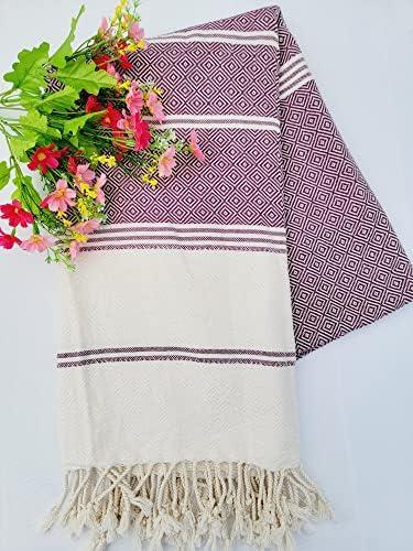 Throw Blanket,Turkish Luxury Warm Bed Blanket All Season Lightweight Blankets for Sofa,Machine Washable Blankets Fleeces XL (Cherry)
