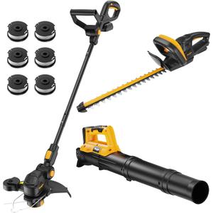 Cordless Weed Wacker + Hedge Trimmer + Leaf Blower Combo Compatible with Dewalt 20v Max Battery(Tool Only), 20V Cordless Weed Eater & Edger/String Trimmer for Lawn Care, Garden, Yard