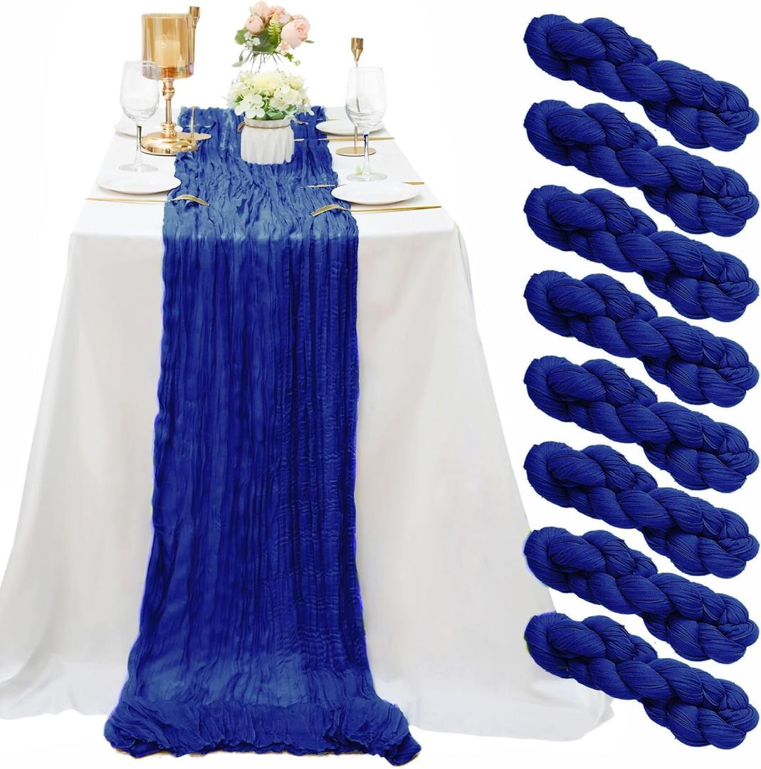 8 Pack Royal Blue Cheesecloth Table Runner 10Ft Gauze Cheese Cloth Table Runner 35 x120Inch Romantic Boho Table Runners for Wedding Anniversary Birthday Party Bridal Baby Shower Engagement Table Dcor 8 Pack Royal Blue Cheesecloth Table Runner 10Ft Gauze Cheese Cloth Table Runner 35 x120Inch Romantic Boho Table Runners for Wedding Anniversary Birthday Party Bridal Baby Shower Engagement Table Dcor