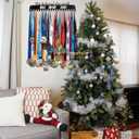 Sports Medal Hanger Display Holder Hook Rack for 60 Medals-16 Wide with 20 Hooks-Black-Easy Use Awesome Gifts (16 inches long Pack Box)