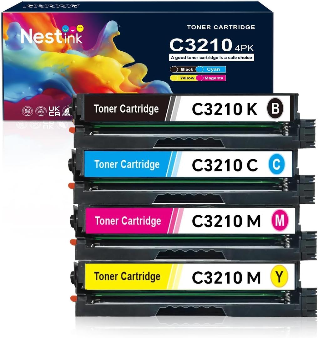 C3210K0 C3210C0 C3210M0 C3210Y0 Toner Cartridges (4-Pack, 1BK/1C/1M/1Y) Replacement for Lexmark C3224dw C3326dw C3426dw MC3224dwe MC3224i MC3326adwe MC3326i MC3426adw MC3426i