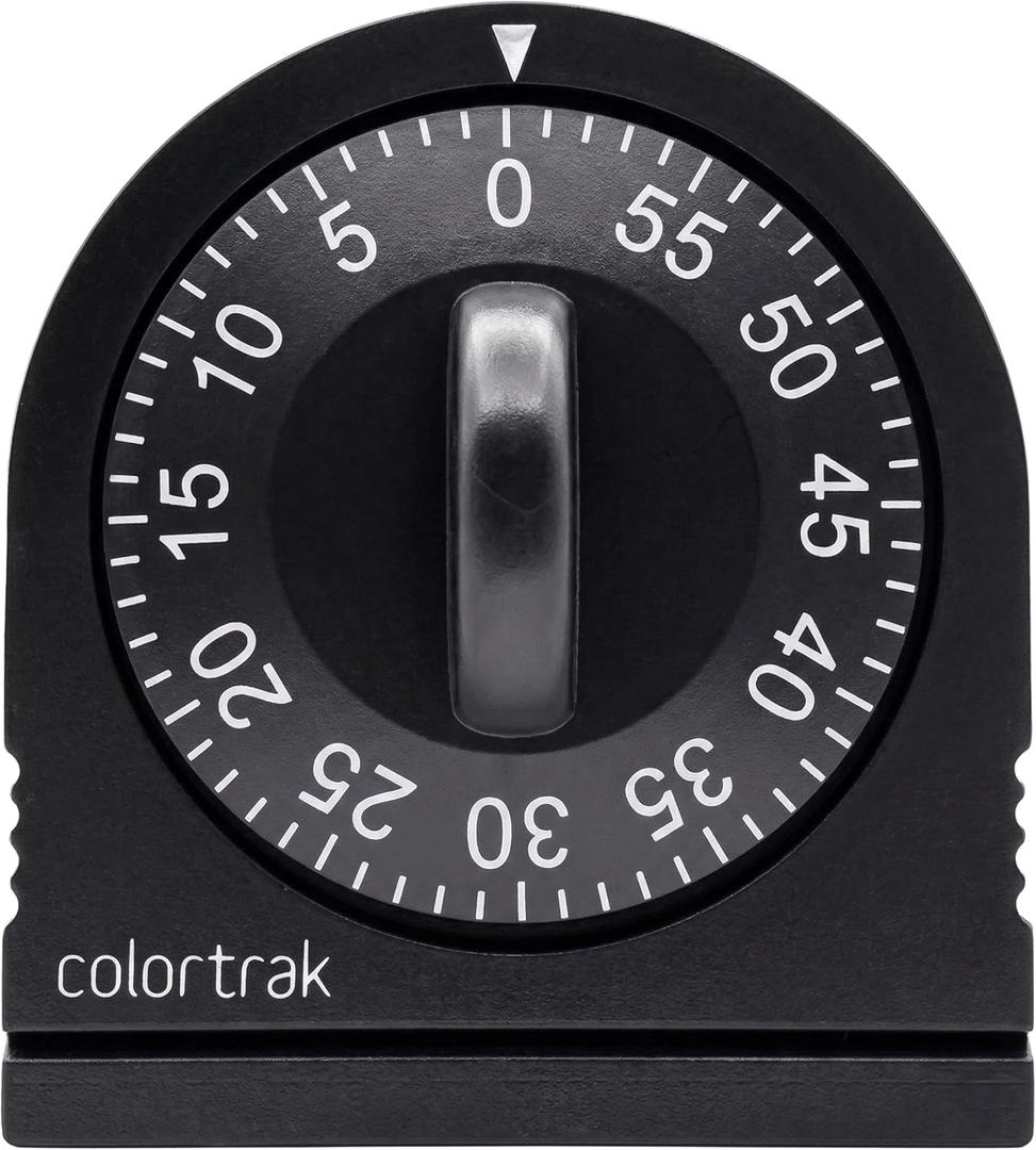 60 Minute Wind Up Timer, Visual Mechanical Timer, from 0 to 60 Minutes, for Kitchen, Hair Color Processing, Tanning Time, Kids' Home and Classroom Activities or Timeouts, Black