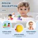 12 Rubber Ducks, Toddler Bath Toys, No-Hole Bathtub Toys for Baby Pool Toys for 18+ Months Girls Boys