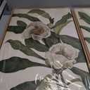 Large Framed Canvas Wall Art, White Flowers Green Leaves Decor, 16"X24"X3, Green