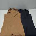 OQQ Women 2 Piece Rompers Yoga Stretch Strappy Square Neck Sleeveless Exercise Rompers (Medium, Black,coffee)