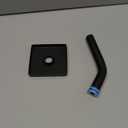 Lounsweer 3.5 Inch Shower Arm and Flange Wall Mount Replacement Shower Head Extension Extender Pipe Arm with 6 Inches Head(Black)