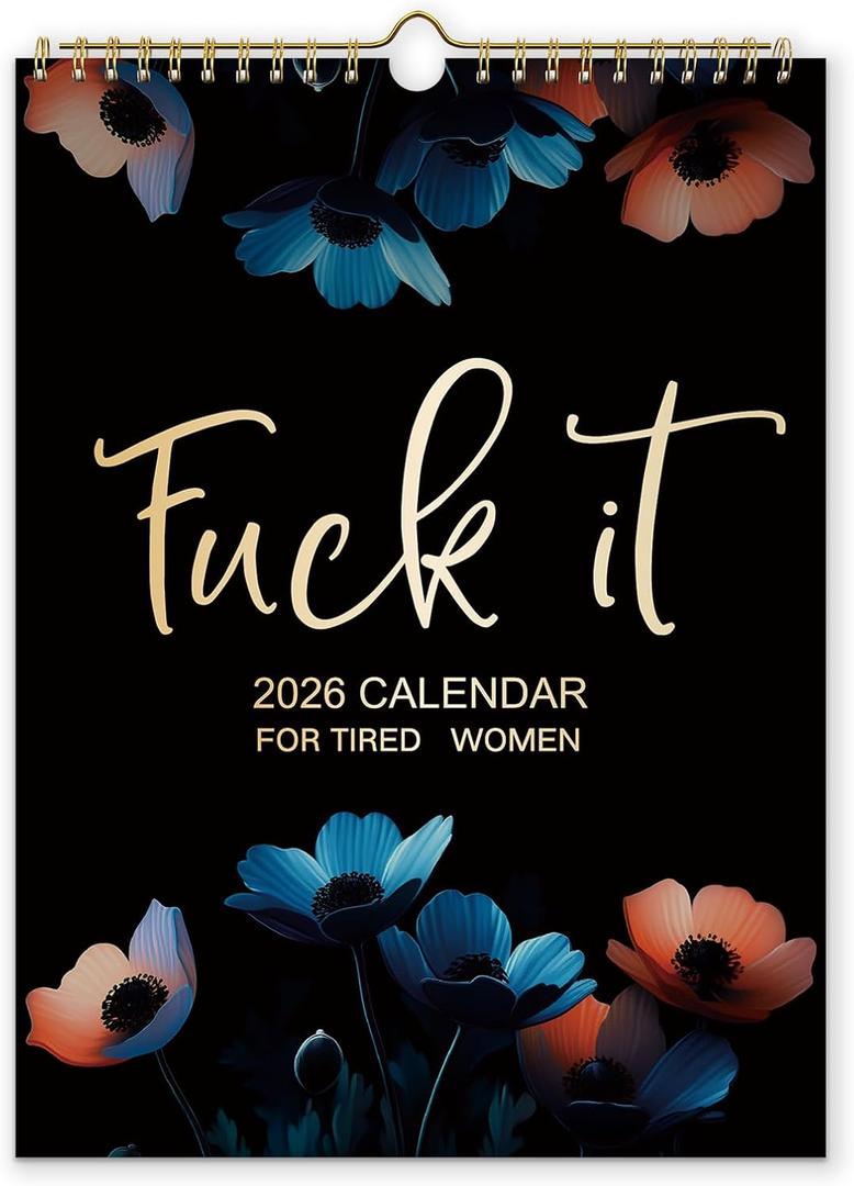 3 x Fu-ck It 2026 Calendar for Tired Women, 2026 Fu-ck It Wall Calendar for Tired Women, Humor Hanging Month Calendar,Hanging Calendar for Home Office,Funny Swear Word Monthly Calendar Gag Gift Woman(A)