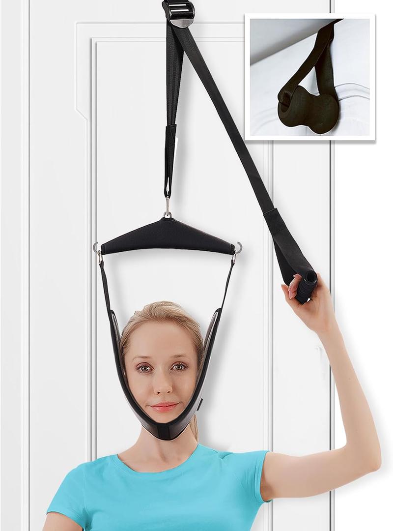 Cervical Neck Traction Device Over-The-Door,Portable Neck Stretcher,Effective Home Physical Therapy for Neck Pain Relief