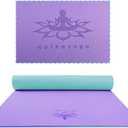 Hatha Yoga Extra Thick TPE Yoga Mat - 72"x 32" Thickness 1/2 Inch -Eco Friendly SGS Certified - With High Density Anti-Tear Exercise Bolster For Home Gym Travel & Floor Outside