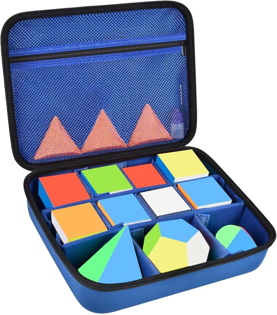 Speed Cube Storage Case Compatible with Rubik's Cube for GAN Magic Puzzle Cubes, Carrying Bag Holder with Mesh Pocke for Brain Teaser Fidget Toy/Cube Stand/Tutorial (Box Only) - Blue