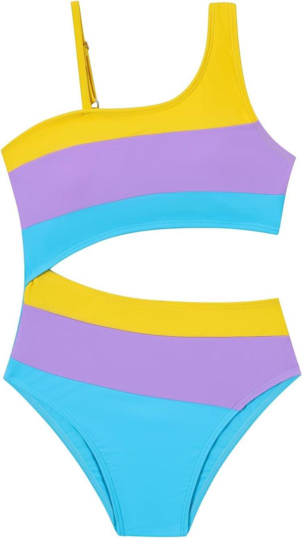 Girl Two Piece Swimsuits Adjustable Straps Bikini Sets with Chest Pad Size 9-16Y