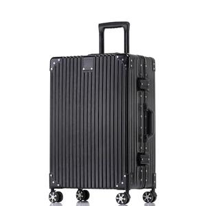 HotWay 28 Inch Checked in Luggage with Aluminum Frame, PC Hard Shell Suitcase with Spinner Wheels and TSA Lock, Large Suitcase for Business Travel, Black