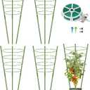 4 Pack Garden Plant Support Tomato Cage, Upgrade 36'' Trellis for Climbing Plants, Plant Trellis Kits with 4 Self Watering Spikes and 20 Plant Clips (36'') (Upcage-4T-23)