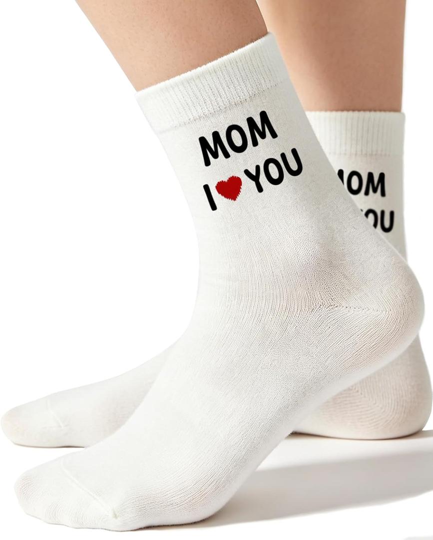 Mothers Day Gifts for Mom from Daughter Son Kids, Mother’s Day Gifts, Birthday Christmas Thanksgiving Gift Ideas for Mom, Thanksgiving Gift Ideas for Mother, Funny Socks Gift (White)