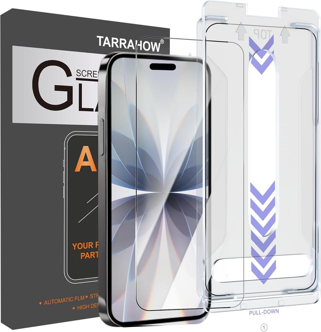 2 x 2 Pack Anti-Reflective Screen Protector for iPhone 17/16 Pro [6.3 inch] | Military Grade 9H Full Edge Coverage Tempered Glass, AR Ultra-HD, Easy Installation Kit, Dynamic Island & Case Friendly