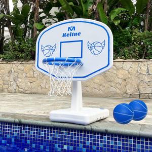 Pool Basketball Hoop, Oversized Poolside Basketball Hoop for Swimming Pool Basketball Game, 34"x34"x42.2" Water Basketball Hoops with Lengthen Base/ 2 Balls/Pump, Made for Teens, Adults.