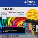 LC406 Ink Cartridges for Brother Printer, Replacement for MFC-J4335DW, MFC-J6555DW, MFC-J4345DW, MFC-J5855DW, MFC-J4535DW XL
