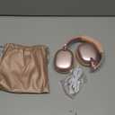 RORSOU C6 Active Noise Cancelling Headphones, Wireless Over Ear Bluetooth Headphones, 60H Playtime, Lightweight Folding Deep Bass Comfort Fit Ear Cups Headset with Mic for iPad/PC/Home Rose Gold