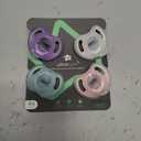 Tommee Tippee Ultra-Light Silicone Pacifier, 0-6 Months, Symmetrical One-Piece Design, BPA-Free Silicone Binkies, Pink/Purple/Green, Pack of 4
