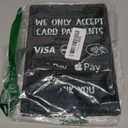 We Only Accept Card Payments Freestanding Sign | 2 Black Plastic Feet with A5 tough printed sign to show customers which payment methods you accept. Shipped Globally.