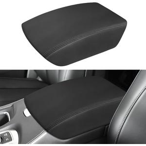 INTGET Center Console Armrest Cover for Infiniti QX60/JX35 Accessories 2013-2020 2019 2018 2017 2016 2015 2014 Leather Arm Rest Box Lid Middle Console Seat Cover (2013-2020, Black Stitches)
