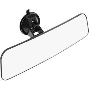 12" Large Convex Rear View Mirror, Suction Cup Anti-Glare Rearview Mirror White with Panoramic Wide Angle Mounted on Windshield for RV Marine Auto Boat Truck SUV Van (Convex Clear Surface)