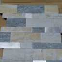 MOFIT Backsplash Tile for Kitchen Peel and Stick Stone Matte Finish,Bathroom Tiles Stickers 3D Wall Panel Linear Mosaic Marble Backsplash Waterproof(10sheets,Blue Green Gray)