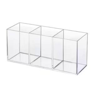 Clear Acrylic Silverware & Pen Organizer Caddy, Transparent Plastic Silverware Holder, Perfect for Office, Bedroom, and Bathroom Storage 2 Piece