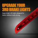 Third 3rd Brake Light LED for 2013-2018 Ford Escape, High Mount Rear Brake Lights Assembly for 13-18 Escape, Waterproof Center Cab Lamp Stop Light (Red)