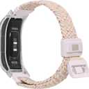 Braided Nylon band Compatible with vivosmart 5 Activity Tracker Replacement Watchband with Transparent Case Medium (M(4.7-8.0inch), Starlight)