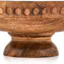 Fruit Bowl Mango Wood Elevated Decorative Serving Bowl | Natural Wooden Centerpiece for Kitchen & Dining (12" x 12" x 4.75")